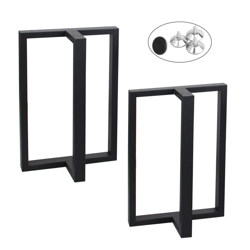 MBQQ Furniture Legs 28â€Height 17.7â€Wide Rustic Decory T Shape Table Legs,Heavy Duty Metal Desk Legs,Dining Table Legs,Industrial Modern, DIY Iron Bench Legs - Image 1